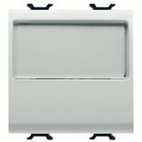 PUSH-BUTTON WITH ILLUMINATED NAME PLATE 250V ac - NO 10A - 2 MODULES - SATIN WHITE - CHORUSMART