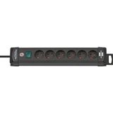 Premium-Line extension lead 6-way black 3m H05VV-F 2x1,0 *DK*