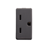 USA STANDARD SOCKET-OUTLET 250/125V ac - 2P+E 15A 250V - FLAT ALLIGNED VERTICAL PLUG - 1 MODULE - SYSTEM BLACK