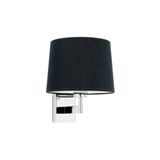 ARTIS CHROME WALL LAMP BLACKLAMPSHADE