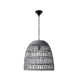 Gray Rattan  Black Fabric Wire & Base  LED E27 1x12 Watt 230 Volt  IP20 Bulb Excluded   D: 46.5 H1: 46 H2: 250 cm Adjustable height