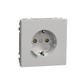 Connected SCHUKO socket 16A, system design, painted thermoplastic, stainless steel