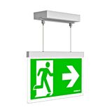 Emergency luminaire AX white, LED, rope surface