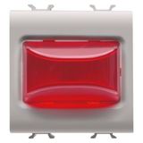 PROTRUDING INDICATOR LAMP - 12V ac/dc / 230V ac 50/60 Hz - RED - 2 MODULES - NATURAL SATIN BEIGE - CHORUSMART