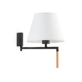 RON DARK GREY WALL LAMP WHITE LAMPSHADE