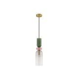 Sandy Gold Metal  Glossy Dark Green, Pink   & Light Grey Glass  LED E14 1x5 Watt 230 Volt  IP20 Bulb Excluded  D: 10.8 H1: 43.9 H2: 198 cm Adjustable height