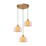 GUNHILD Pendant light-Transp.-3xE27-60W-Glass