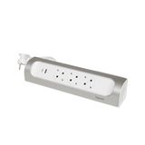 MOES COR ANGLE SCH 3X2P+E USB A+C 1 M CORD ALUMINIUM WHITE PAINTED