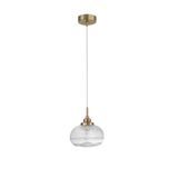 Satin Gold Metal  Clear Glass  LED E14 1x5 Watt 230 Volt  IP20 Bulb Excluded  D: 18 H1: 19.5 H2: 120 cm Adjustable height