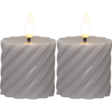 LED Pillar Candle 2P Flamme Swirl