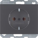 Schuko socket outlet K.1 anthracite matt lacquered