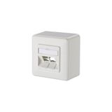 Keystone wall outlet surface mounted 2 port unequipped pure white