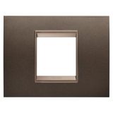 LUX PLATE - IN METAL - 2 MODULES - ANODIC BROWN - INNER FRAME MATT DARK BRONZE - CHORUSMART