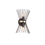 Rod wall lamp 2xE14 black/gold