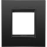 LUX INTERNATIONAL PLATE - IN METAL - 2 MODULES - MONOCHROME SATIN BLACK - CHORUSMART