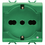 ITALIAN/GERMAN STANDARD SOCKET-OUTLET 250V ac - FOR DEDICATED LINES - 2P+E 16A DUAL AMPERAGE - P30-P17 - 2 MODULES - GREEN - CHORUSMART