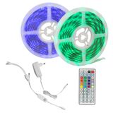 LED STRIP SET 26W/10m RGB (2x5m roll) with silicone + controller + remote controller + PIR sensor + power supply Spectrum