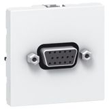 Video socket Mosaic screw-type female HD15 2 modules 15 pin white