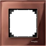 Real glass frame, 1-gang, Mahogany brown, M-Elegance