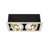 KADUX 2 ES111 Downlight, angular, matt white, max. 2x50W