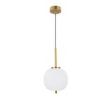 Opal Glass  Brass Gold Metal  Black Fabric Wire  LED E14 1x5 Watt 230 Volt  IP20 Bulb Excluded  D: 18.5 H1: 17.2 H2: 120 cm Adjustable Height