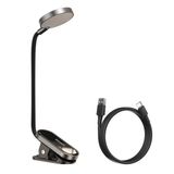 Baseus mini LED reading lamp with clip, 3W, 4000K, gray