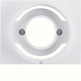 Centre plate for pilot lamp E14, K.1, p. white glossy