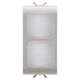 DOUBLE INDICATOR LAMP - OPAL - 1 MODULE - NATURAL SATIN BEIGE - CHORUSMART