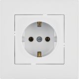 Schuko socket with 1P plate - white