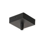 Ceiling plate GLENOS,matt black,8.5x8.5x2.7cm, strain relief