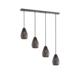 Onyx pendant 4-pc E27 anthracite/gold