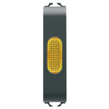 SINGLE INDICATOR LAMP - AMBER - 1/2 MODULE - SATIN BLACK - CHORUSMART