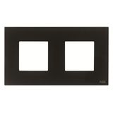 N2272 CN Frame 2-gang / 2+2-modules - Noble - Black Glass