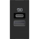 CLASSIA - USB type A+C charger 1m black