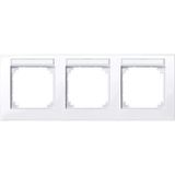 M-PLAN frame, can be labeled three times, horizontal installation, active white glossy