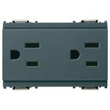 Two 2P+E 15A 127V USA outlets grey