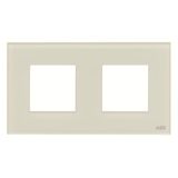 N2272 CB Frame 2-gang / 2+2-modules - Noble - White Glass