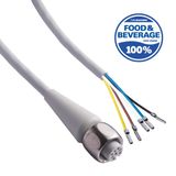 Sensor Kabel, 5m, 5-polig, TPE grau, Dichtung EPDM, Überwurf V4A, M12 Sensorbuchse, A-kodiert/offene Leitungsenden, FDA 