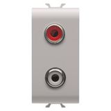 AUDIO AND VIDEO SOCKET -  DOUBLE RCA - 1 MODULE - NATURAL SATIN BEIGE - CHORUSMART