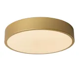 Lucide UNAR - Flush ceiling light - Ø 30 cm - LED Dim. - 1x18W 2700K - 3 StepDim - Matt Gold / Brass