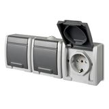 AQUANT SOCKET 3x2P+Z SCHUKO HORIZONTAL