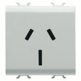 AUSTRALIAN STANDARD SOCKET-OUTLET 250V ac - 2P+E 15A - 2 MODULES - SATIN WHITE - CHORUSMART