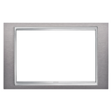 LUX PLATE - BRITISH STANDARD - METAL - 2 GANGS - BRUSHED STAINLESS STEEL - CHORUSMART