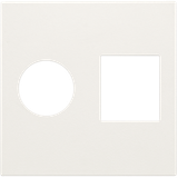 Finishing set for single coaxial connection and network connection RJ4