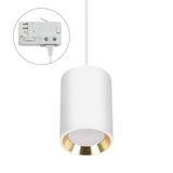 CHLOE GU10 MINI SURFACE MOUNTED GU10 250V IP20 70x100mmWHITE, INNER GOLD round TRACK