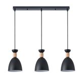 Cloe Linear Pendant Lamp 3xE27 Black