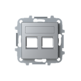 8518.2 PL Cover plate for data outlet 2-gangs - Silver Data connection 2 gang Silver - Sky Niessen