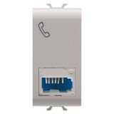 BRITISH STANDARD TELEPHONE SOCKET - 6 CONTACTS - SCREW-ON TERMINALS - 1 MODULE - NATURAL SATIN BEIGE - CHORUSMART