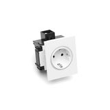 Single socket outlet for Data trunking Signa Base, RAL 9001