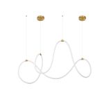 Triac Dimmable Brass Gold Metal   & Fiber Braided Silicone Tube  LED 56 Watt 230 Volt  3189Lm 3000K IP20  L : 150 W: 60 H: 120 cm  Cord Length: 300 cm Adjustable Height